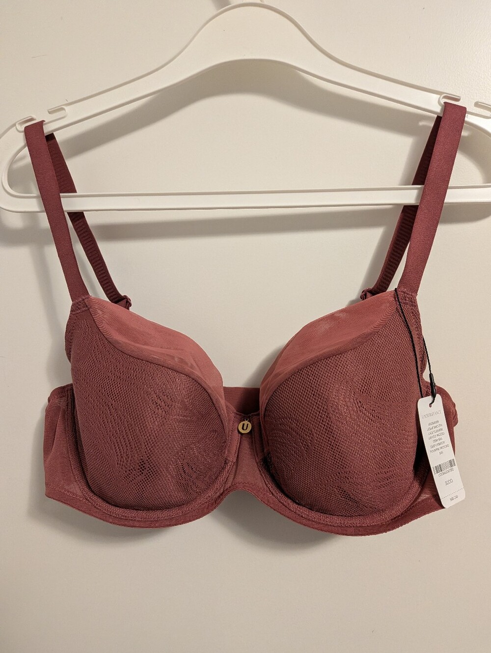 NWT Understance Leslie Smooth Lace Flexwire Lightly Padded Demi Bra - 32DD
